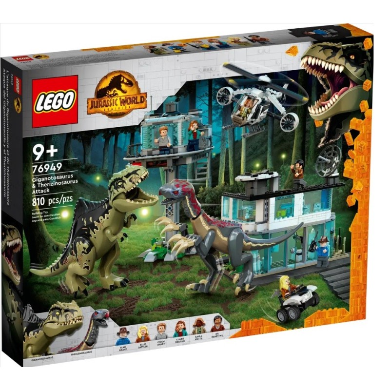 LEGO JURASSIC WORLD L ATTAQUE DU GIGANOTOSAURUS ET DU THERIZINOSAURUS 76949