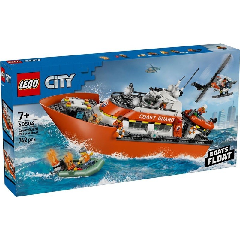 LEGO CITY LE BATEAU DE SAUVETAGE ET L HELICOPTERE DES GARDE- 60504
