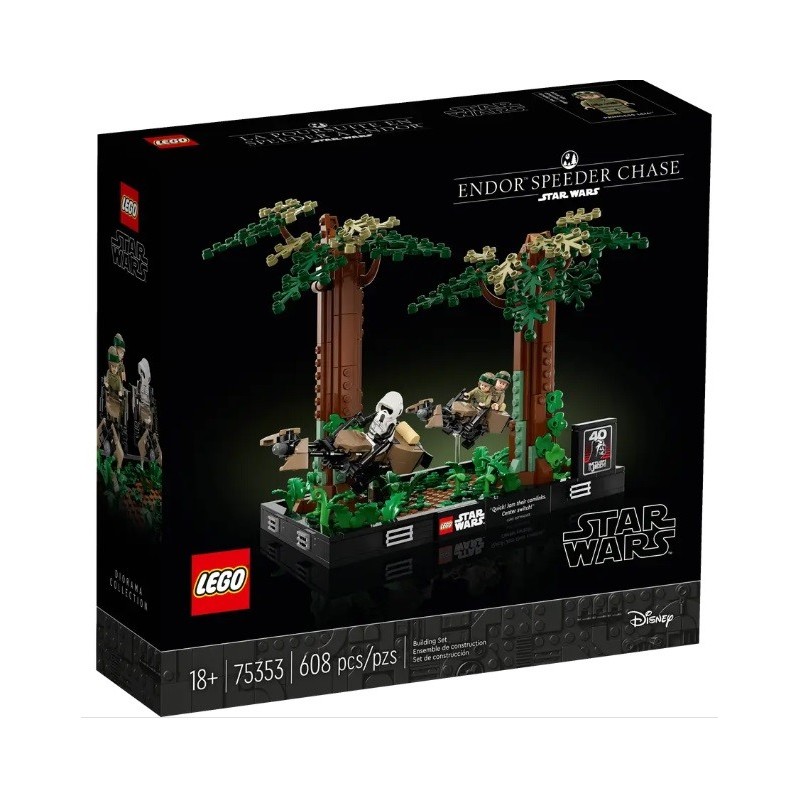 LEGO STAR WARS DIORAMA DE LA COURSE POURSUITE EN SPEEDER 75353