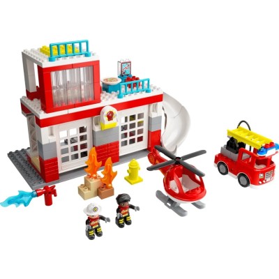 DUPLO RESCUE LA CASERNE ET L HELICOPTERE DES POMPIERS 10970