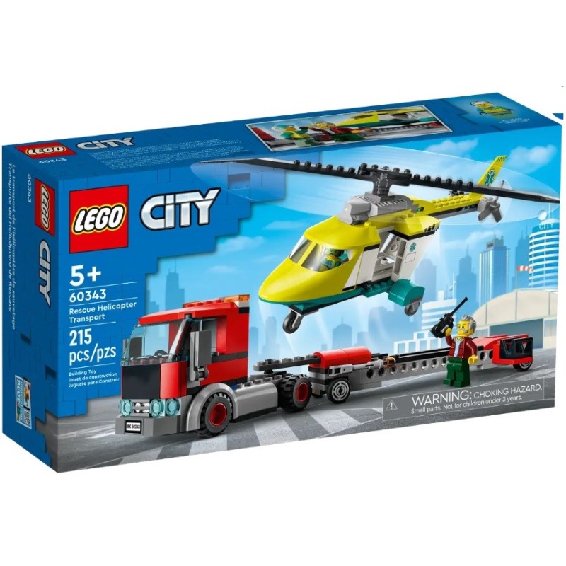LEGO CITY LE TRANSPORT DE L HELICOPTERE DE SECOURS 60343