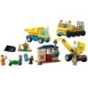 LEGO CITY LES CAMIONS DE CHANTIER ET LA GRUE A BOULE DE DEMO 60391