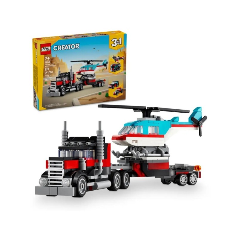 LEGO CREATOR LE CAMION REMORQUE AVEC HELICOPTERE 31146