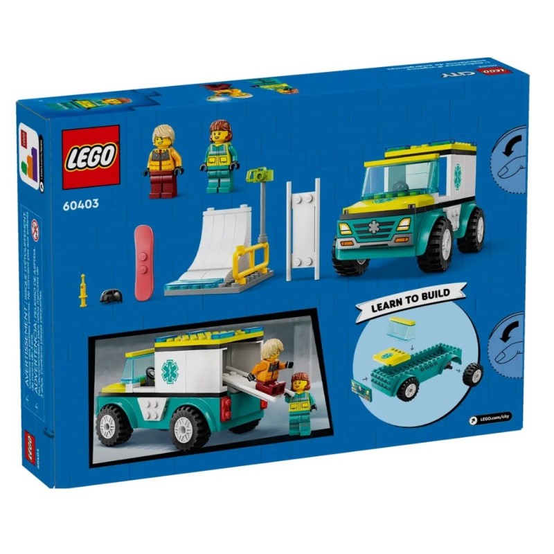 LEGO CITY L AMBULANCE DE SECOURS ET LE SNOWBORDER 60403